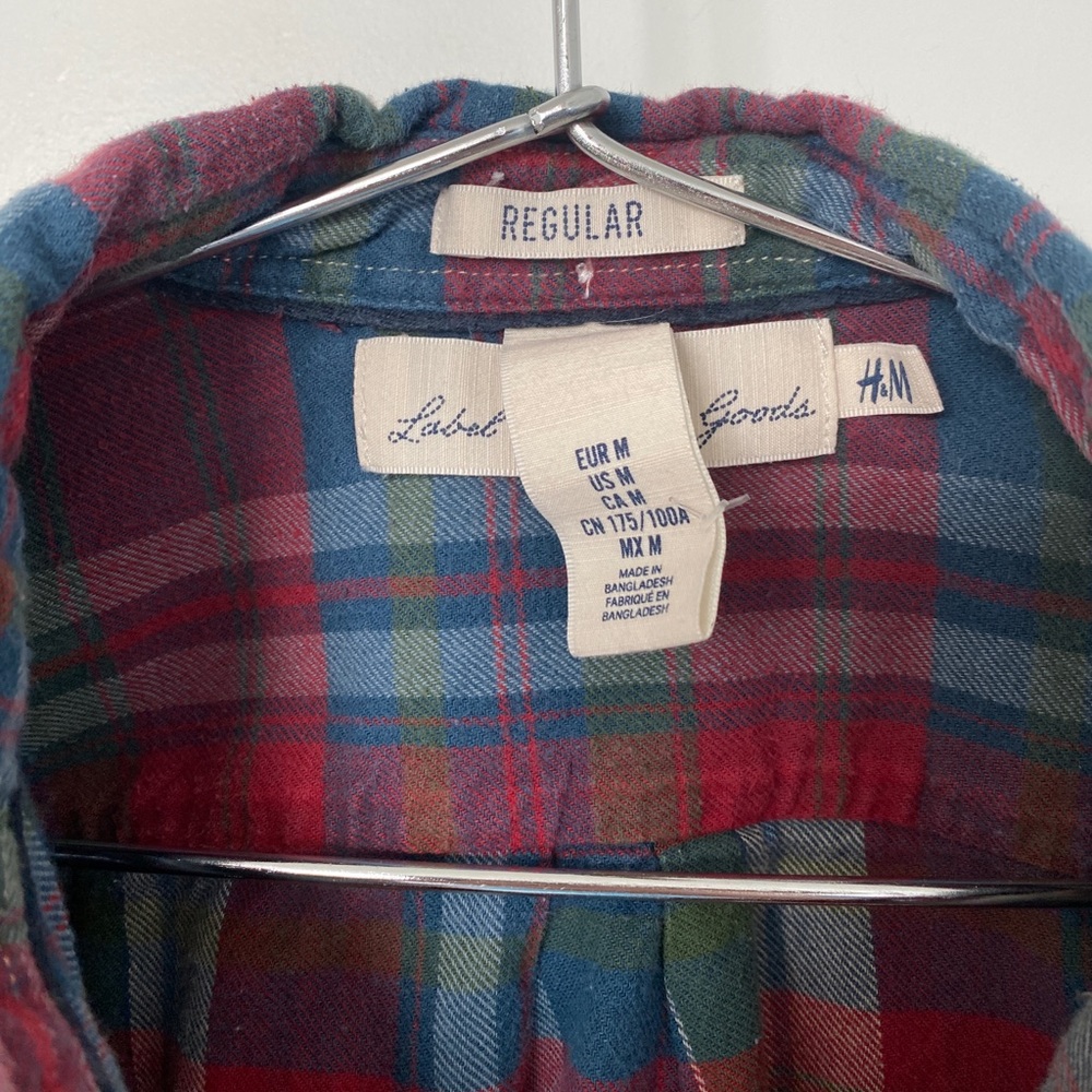H&M Flannel Button Down Medium Regular Fit - Exce… - image 5